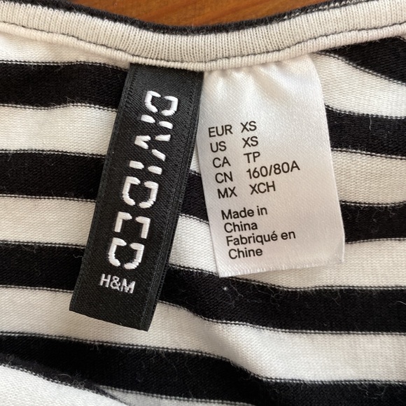 H&M Peplum Jersey Striped Tee - Picture 3 of 3